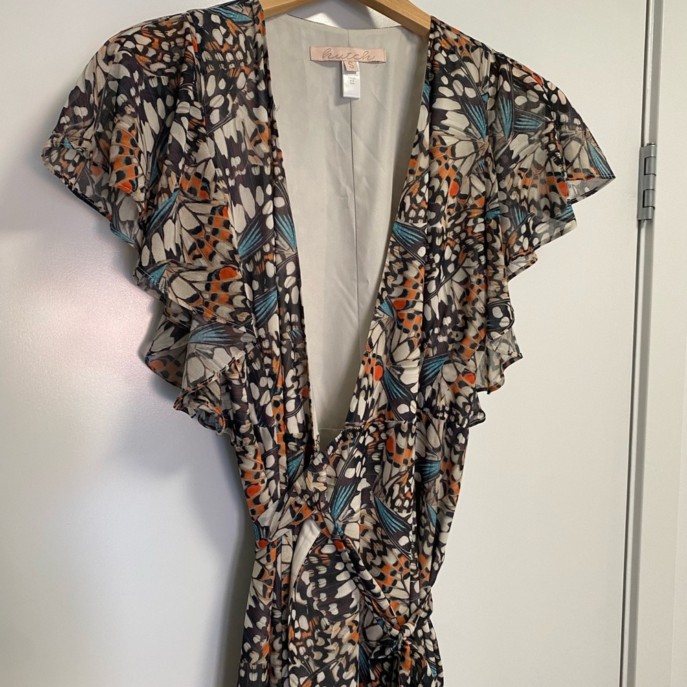 Anthropologie Floral Maxi Dress - Black, Orange, Cream - Picture 3 of 6